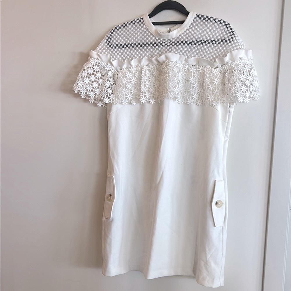 Self-Portrait Mixed Floral Frill Mini Dress - Picture 3 of 16